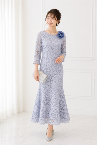 総レース♡ロング丈ドレス