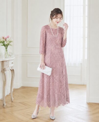 総レース♡ロング丈ドレス